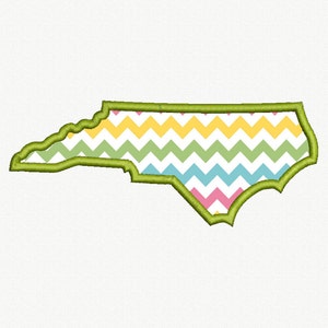 State of North Carolina Applique Machine Embroidery Design - 5 Sizes