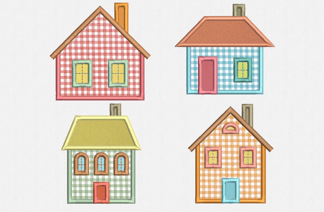 Home Applique Machine Embroidery Design 4 Designs by 3 Sizes Etsy