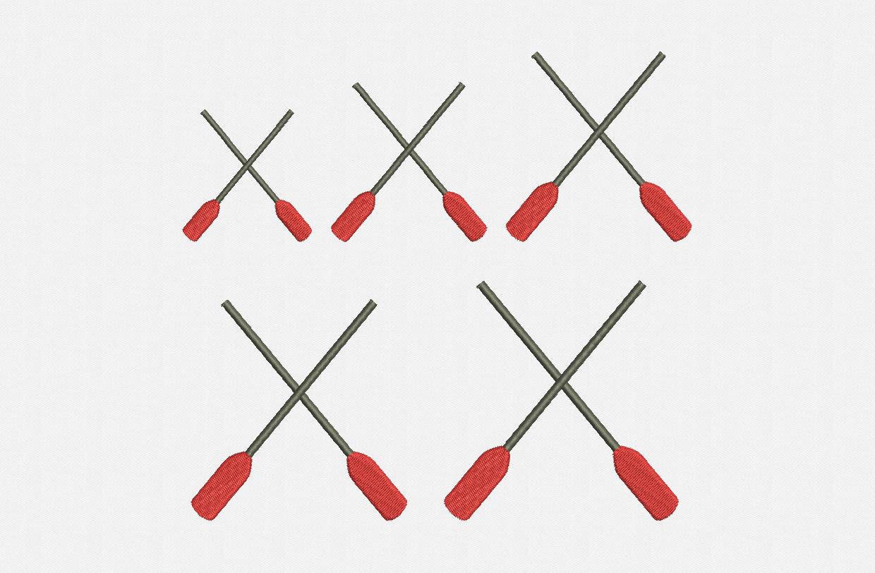 Boat Oars Machine Embroidery Design 5 Sizes Etsy