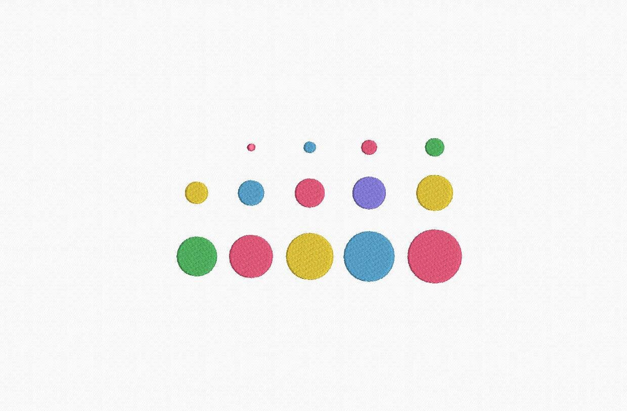 Polka Dots Machine Embroidery Design - 14 Sizes