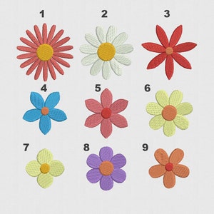 Mini Flowers Machine Embroidery Design 9 Designs by 5 Sizes image 2