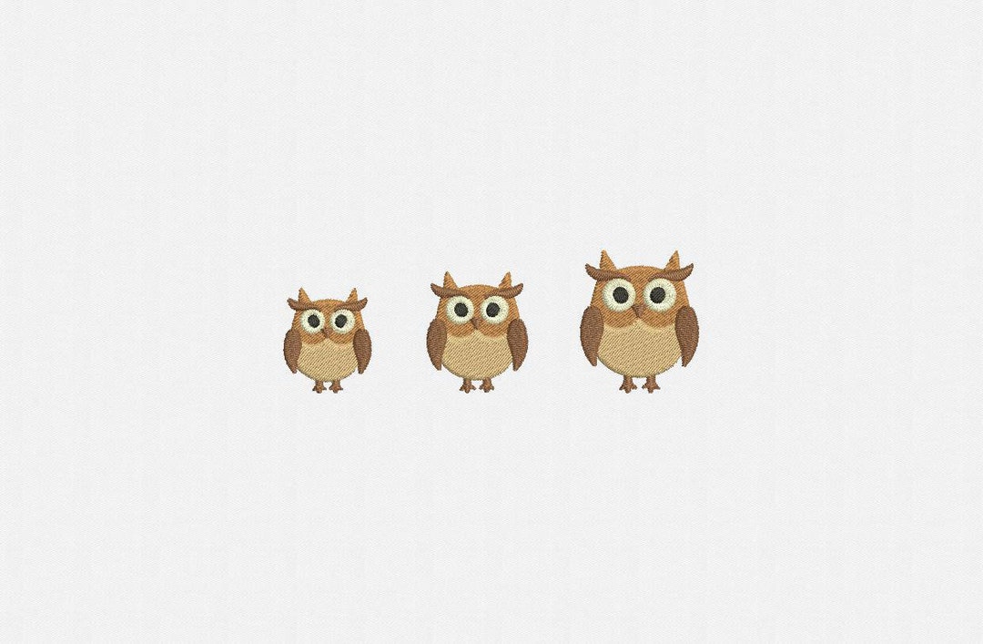 Mini Owl Machine Embroidery Design - 3 Sizes - Etsy UK