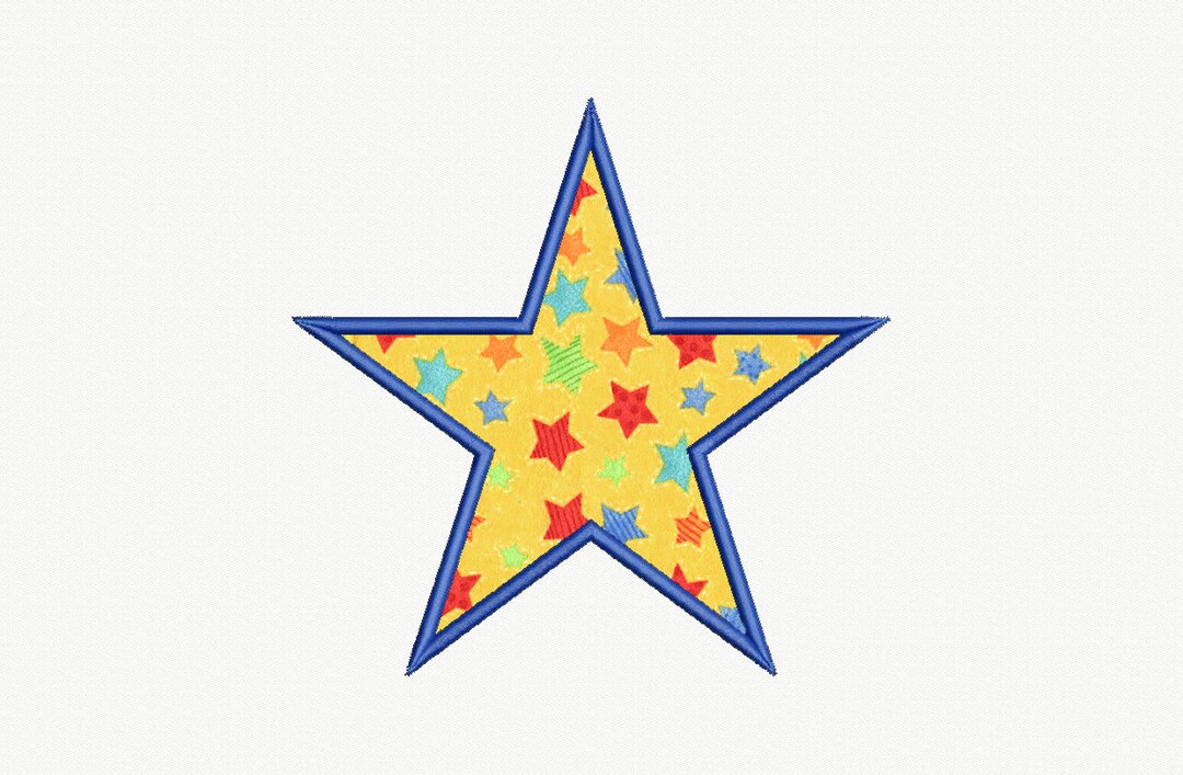 Star Applique Machine Embroidery Design 28 Sizes Etsy