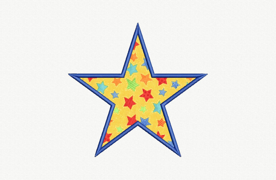 Star Applique Machine Embroidery Design 28 Sizes Etsy