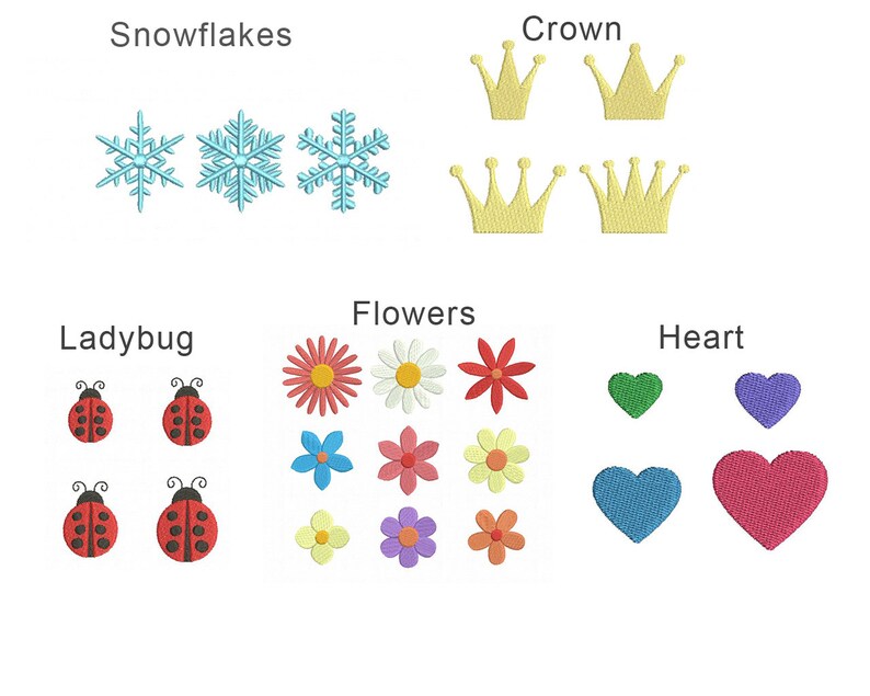 20 Mini Machine Embroidery Designs Pack Etsy