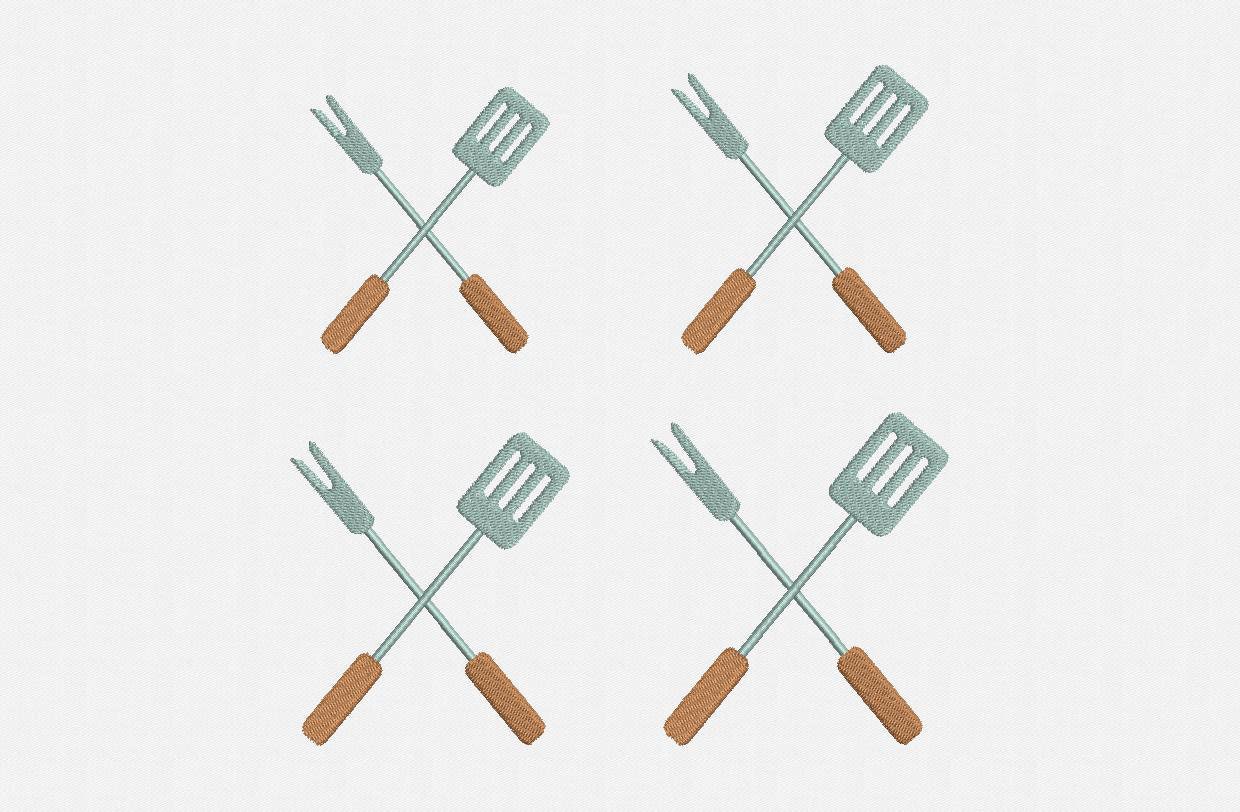 BBQ Grilling Tools Machine Embroidery Design 8 Sizes Etsy UK