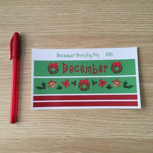 December Volledige kalender maandelijkse pagina Sticker Sheet