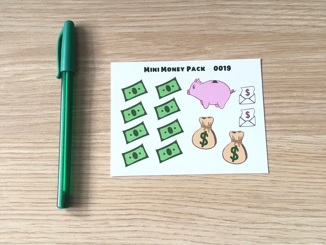 Mini Money Note Mini Money Sticker Pack - Etsy