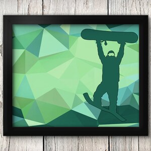 Boys wall art, snowboard art, snowboarder, snowboarding, sports art, boys room art Art Printable - Affordable Art - Gift under 5