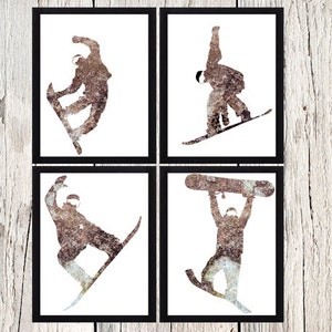 Snowboard, Snow Lover, Snowboarder Gift, Boys Room Decor, Girls Room Decor, Skiing Art, Snowboard Art, Modern Snowboard, digital