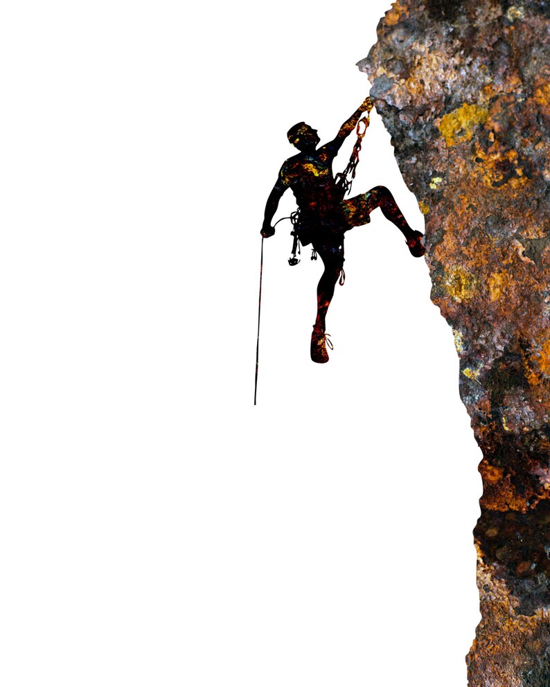 Rock Climbing Art Rock Climbing Extreme Sports Mountain Etsy