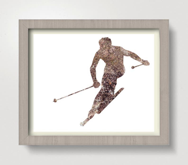 Ski Print Ski Art Downhill Skiing Skiing Poster Ski Wall Etsy