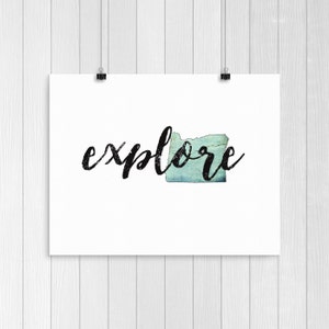 Explorer, Oregon, explorer l’Oregon, Explorer Print, randonnée, Explorer signe, Explorer impression, Art mural, de voyage d’aventure, Explorer, rêver, découvrir