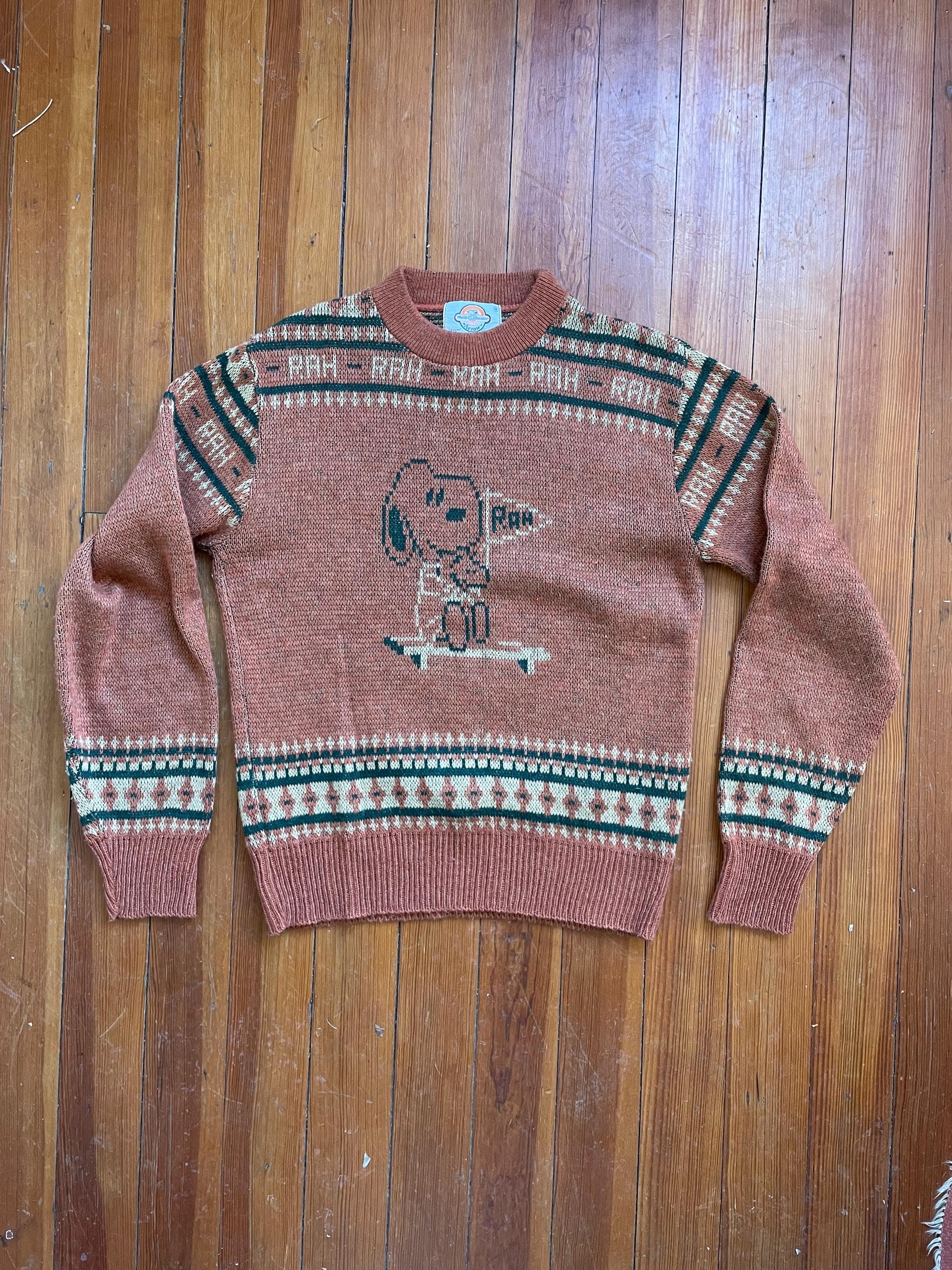 70s VINTAGE ARROW sweater 「SNOOPY」 L VTG 70s Arrow Worlds Greatest Snoopy & Lucy Sweater Peanuts