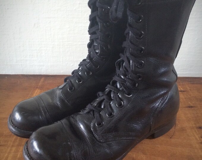 Vintage 1960s Military Combat Jump Boots Cap Toe Motorcycle Etsy