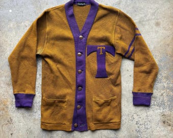 1920s/30s Spalding Two Tone Letterman Cardigan Sweater