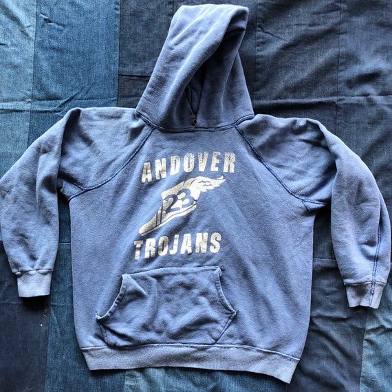 Vintage 1960s 1970s Faded Blue Track Raglan Sweats