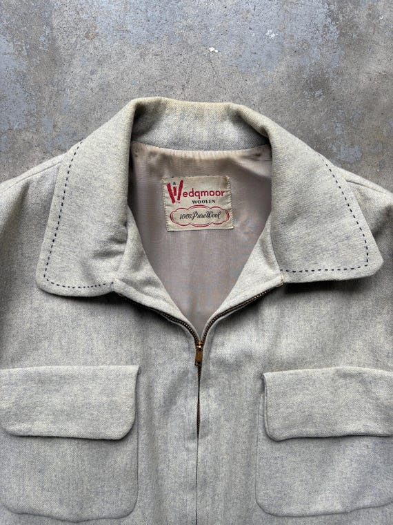 1950s Grey Wool Zip Up Ricky Jacket Wedgemoor Woolen … - Gem