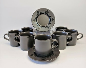 Pfaltzgraff Midnight Sun Black Coffee Cup/ Mug 3 1/4" T 3" D