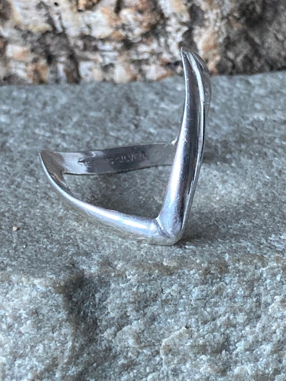 Vintage  Silver Wishbone Ring    SKU8874 - image 4