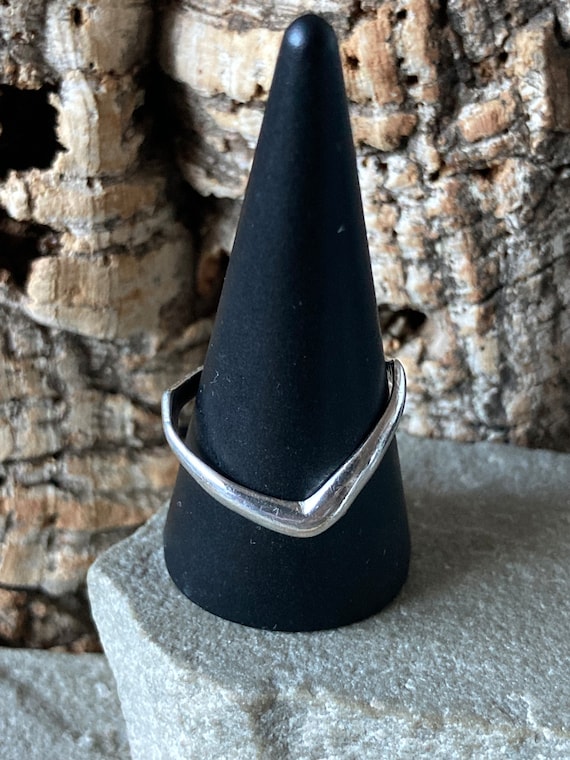 Vintage  Silver Wishbone Ring    SKU8874 - image 1