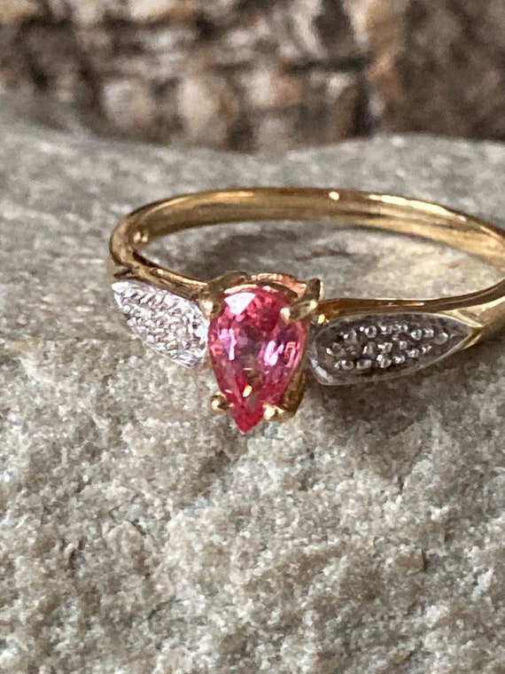 A Very Pretty Pink Tourmaline and Diamond Ring    