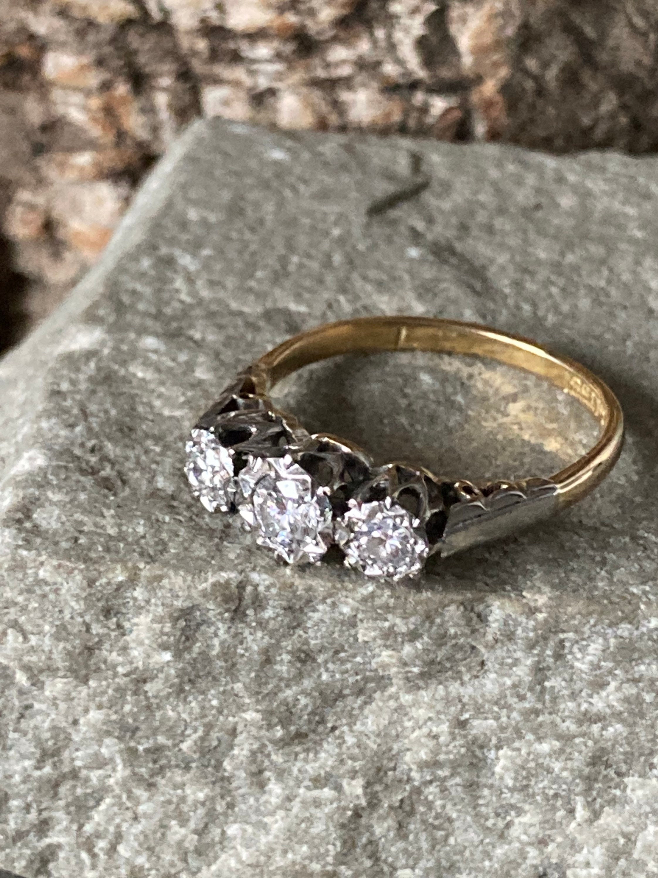Vintage trilogy diamond sales ring