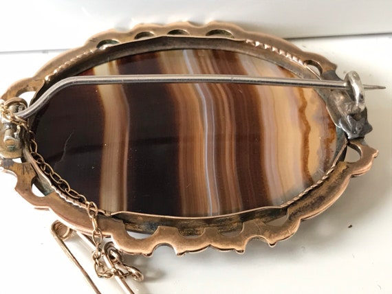 A Stunning Victorian/Edwardian Banded Agate Brooc… - image 7