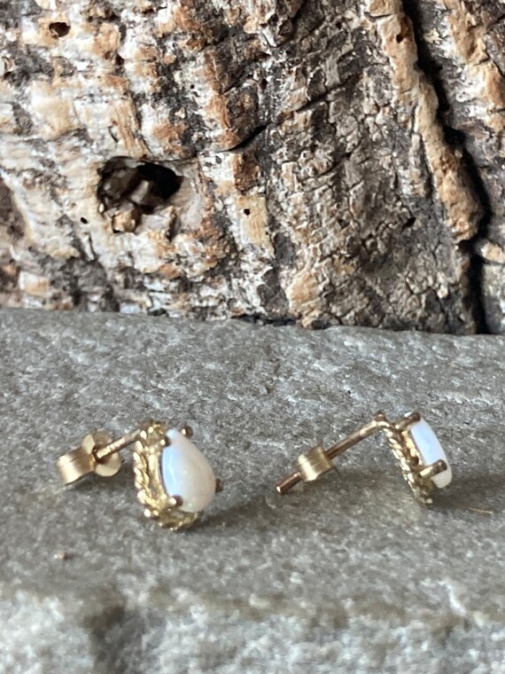 Pretty Teardrop Natural Opal Stud Earrings    SKU… - image 10