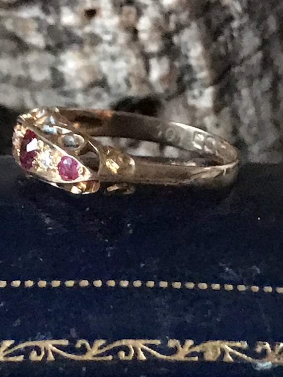 A Wonderful Victorian Style  Ruby And Diamond Rin… - image 2