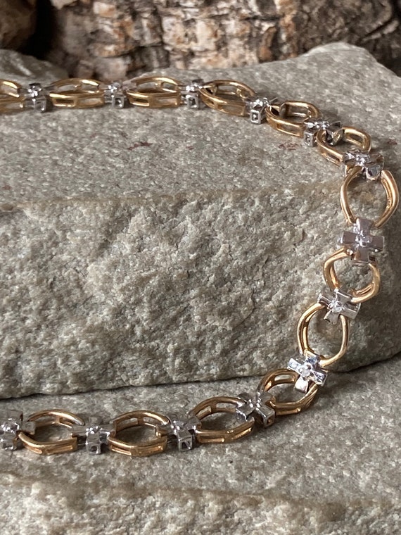 A Pretty 9ct Gold And Diamond Bracelet   SKU4892 - image 3