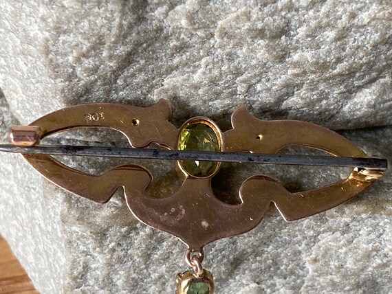 A Wonderful Art Nouveau Gold And Peridot Brooch  … - image 7