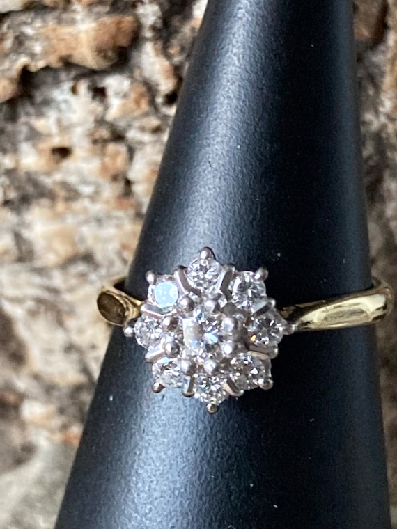 A Gorgeous Classic Half Carat Diamond Cluster Ring SKU7074 Etsy Canada