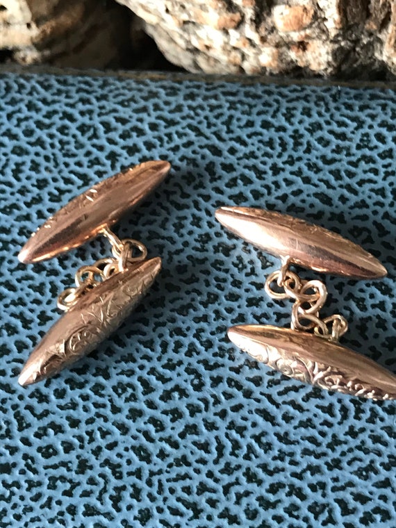 A Pair Of Classic English Gold Cufflinks Perfect … - image 2