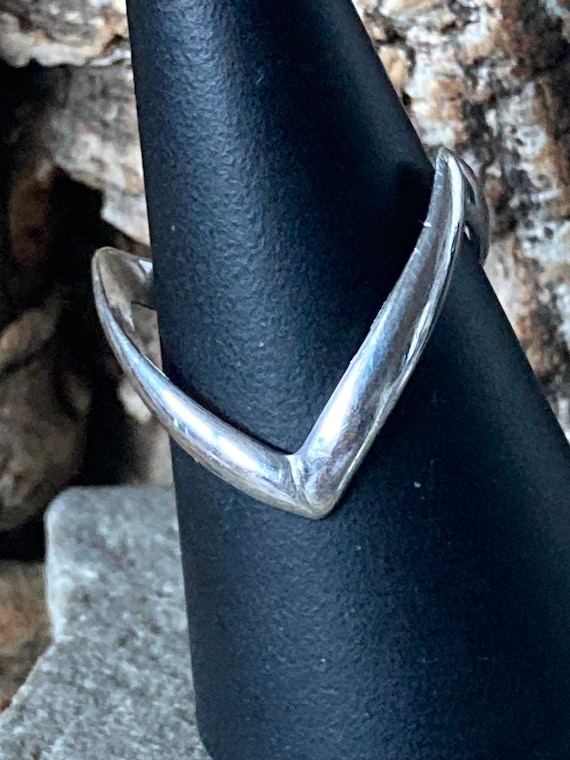Vintage  Silver Wishbone Ring    SKU8874 - image 2