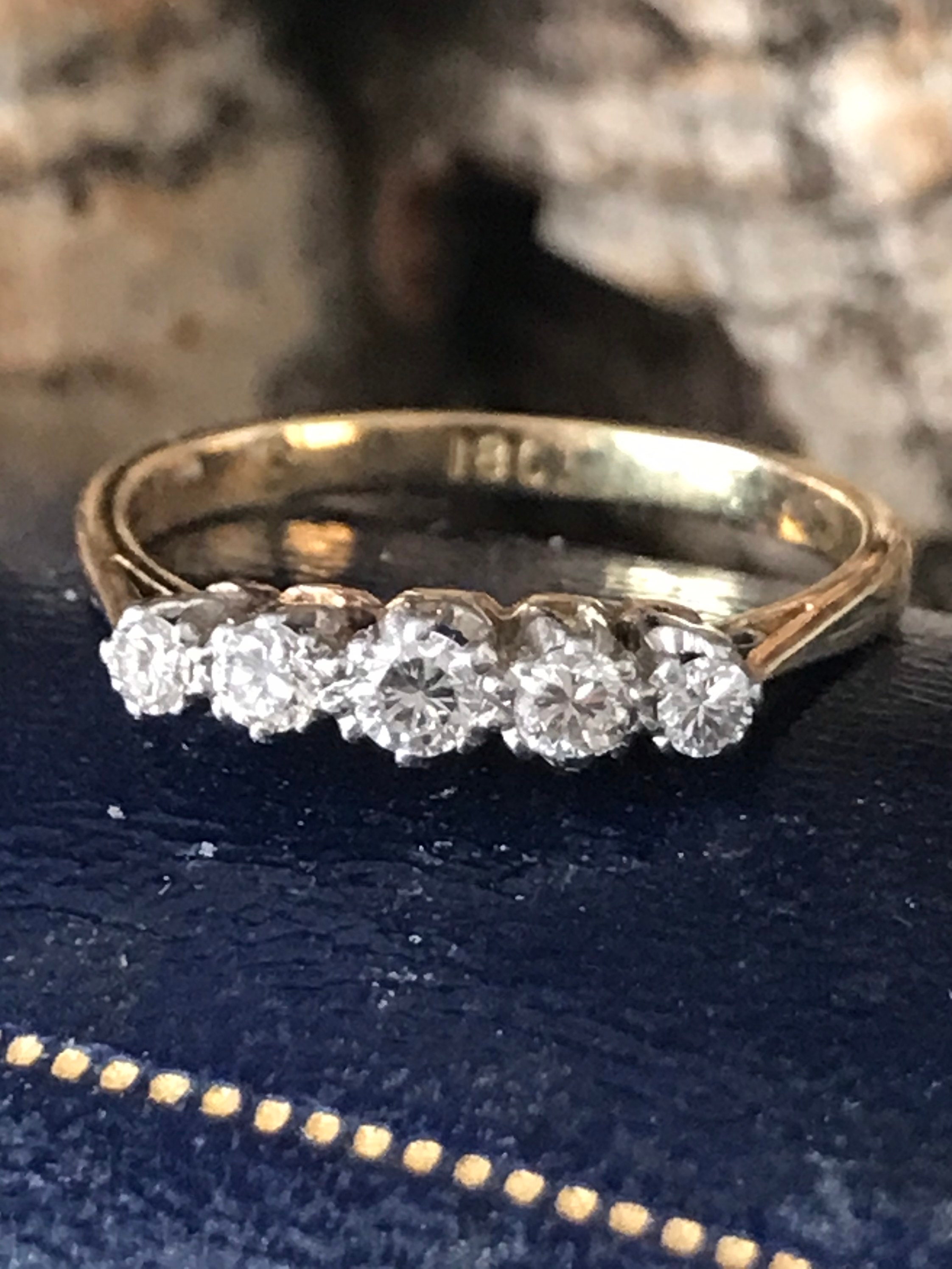 A Classic Vintage Five Stone Diamond Engagement Ring SKU3850