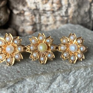 A Gorgeous Victorian Triple Pearl Cluster Brooch        SKU8433