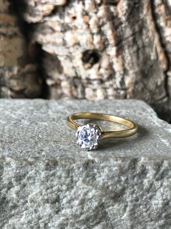 A Classic Vintage Solitaire Diamond Engagement Ring SKU4167 Etsy