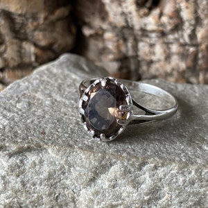 A  Classic Vintage Silver Smokey Quartz Ring    SKU4700