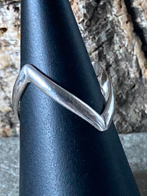 Vintage  Silver Wishbone Ring    SKU8874 - image 5