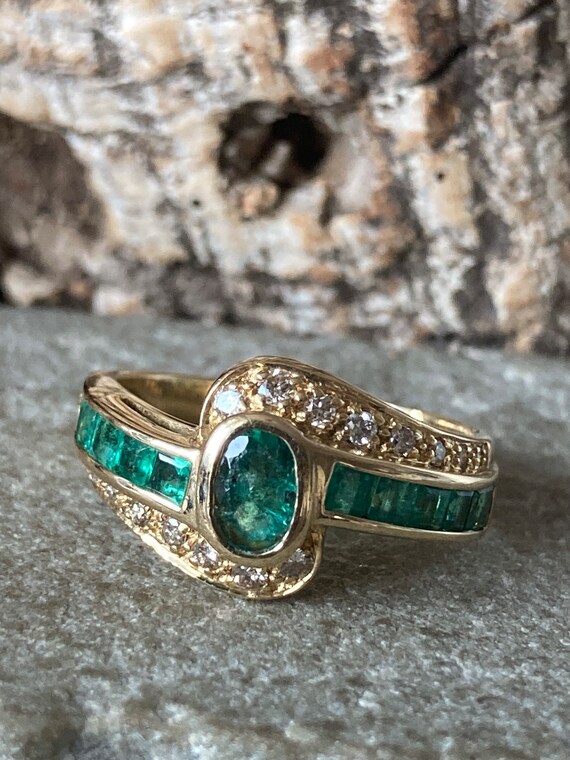A Spectacular Preloved Emerald and Diamond Ring SKU6009 Etsy