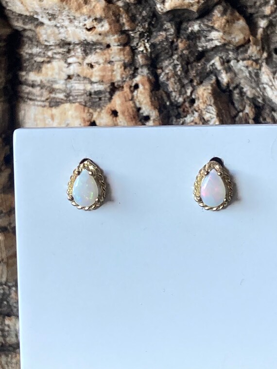Pretty Teardrop Natural Opal Stud Earrings    SKU… - image 6