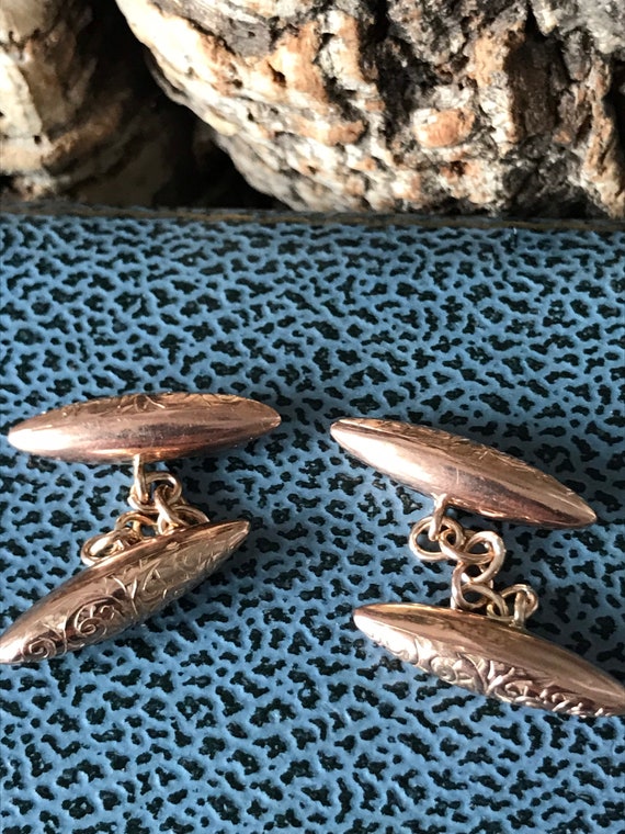 A Pair Of Classic English Gold Cufflinks Perfect … - image 4