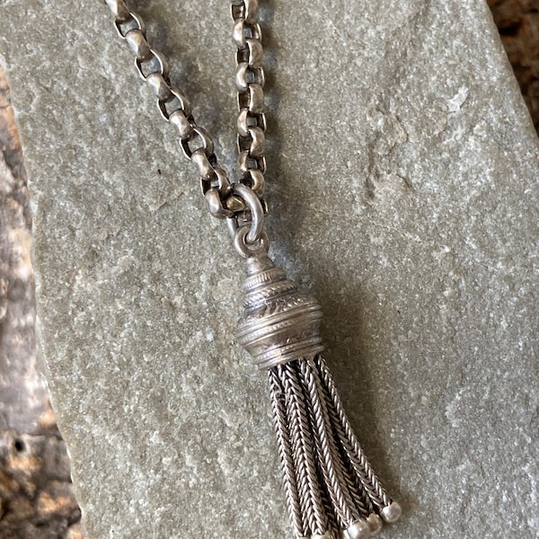 A Wonderful Victorian Silver Tassle Necklace     SKU8229
