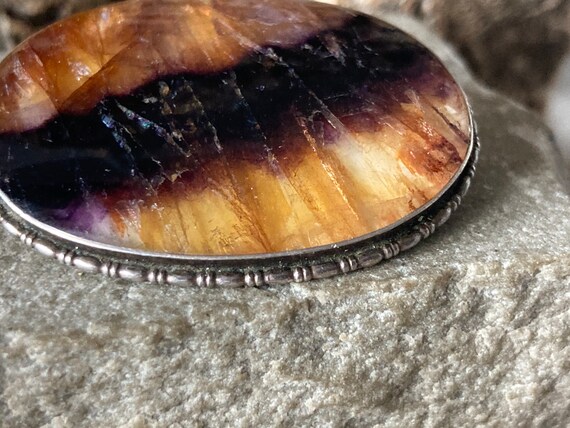 A Lovely Vintage Blue John and Silver Brooch SKU1600 Etsy