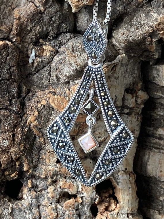 Silver marcasite clearance pendant