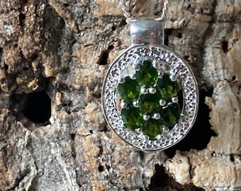 A Gorgeous Silver Tourmaline Pendant And Chain    SKU8217