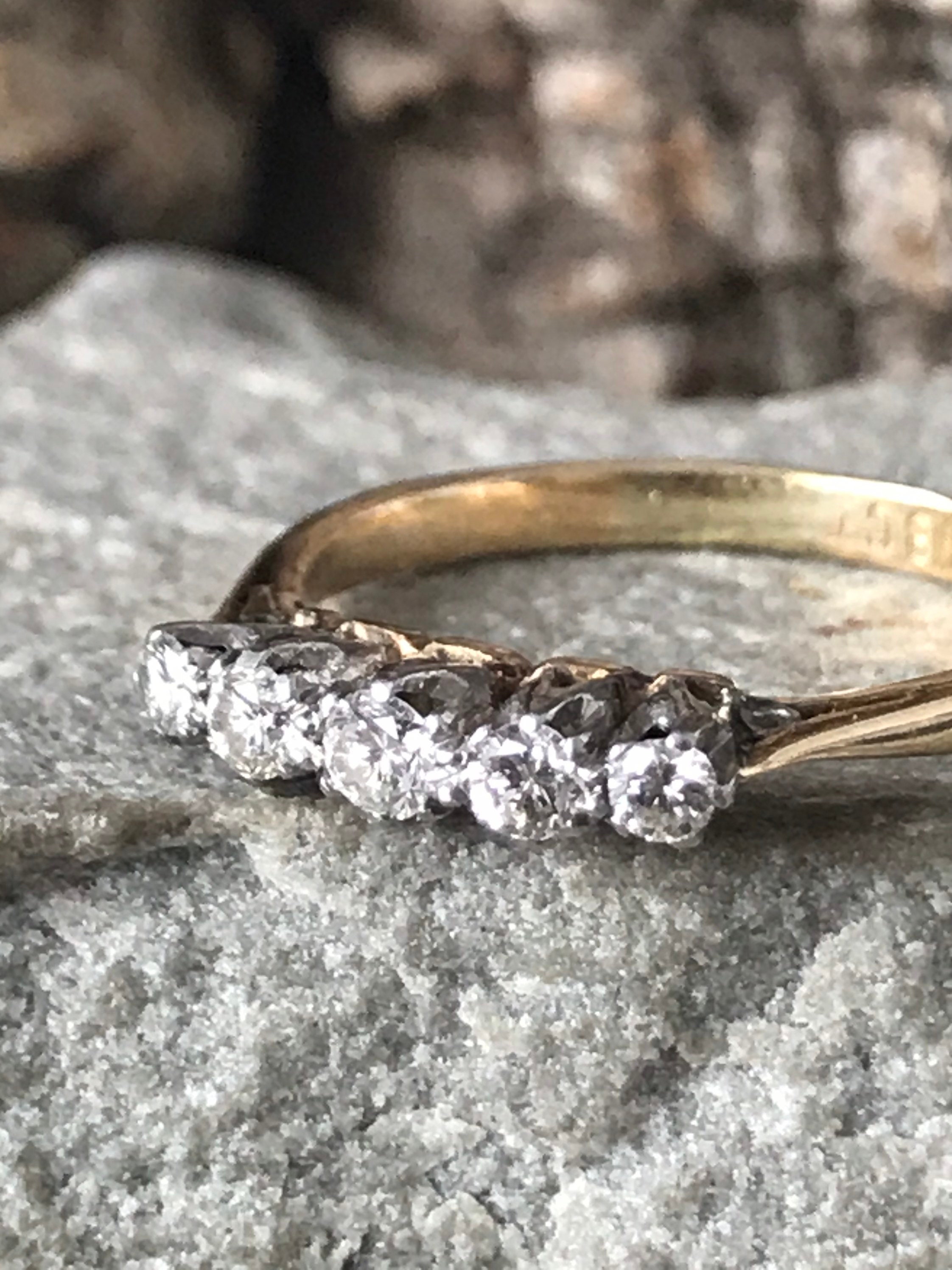 A Classic Vintage Five Stone Diamond Engagement Ring SKU3850
