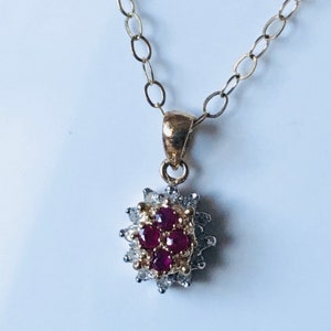 A Lovely Ruby And Diamond Pendant And Chain    SKU3927