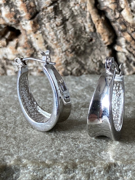 A Pair of Unusual Silver Hoop Earrings SKU4877 Etsy